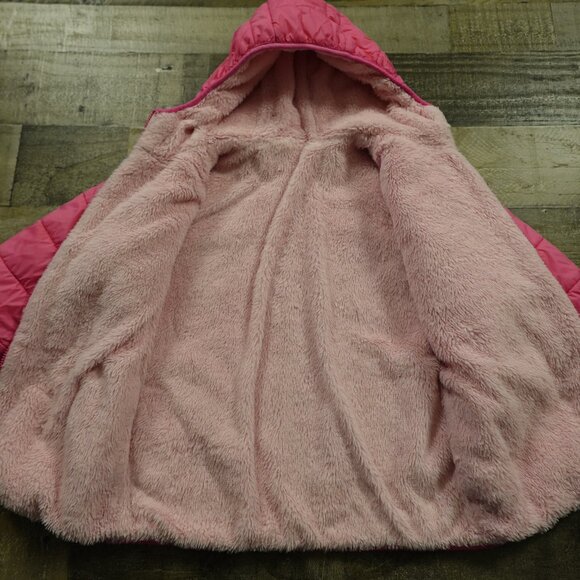 Eddie Bauer Reversible Hooded Puffer Jacket Kids’ Large (14/16) Pink - Picture 12 of 14
